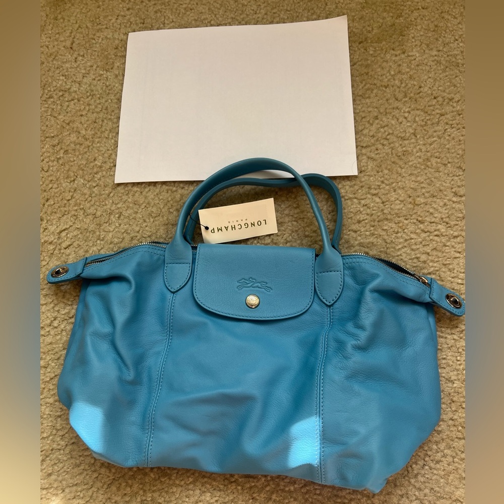 Longchamp Blue lamb skin bag